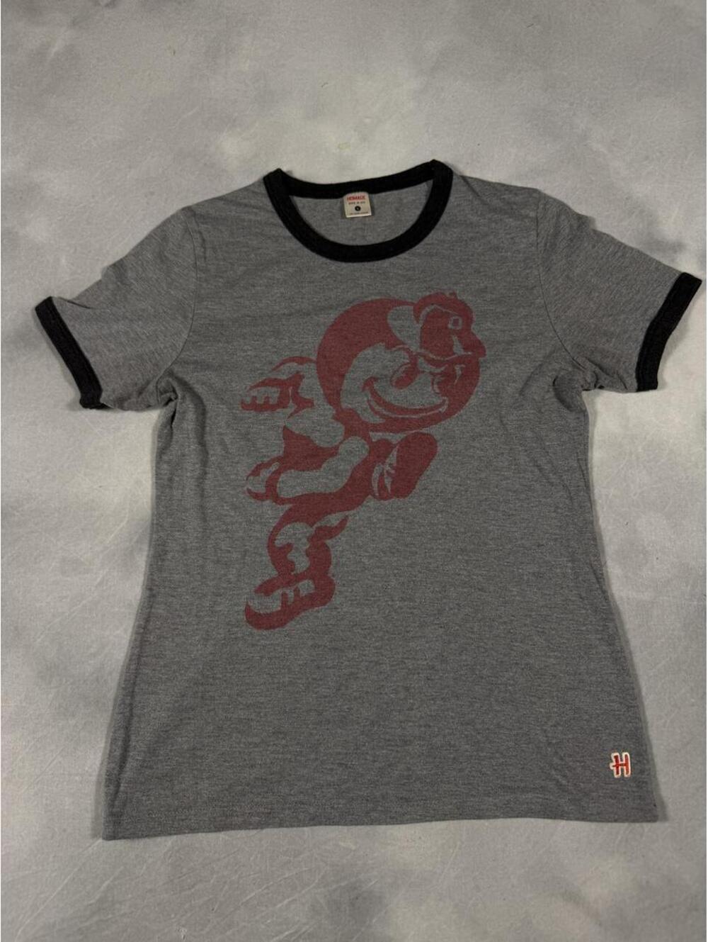 HOMAGE Ohio State Buckeyes Brutus Ringer T-Shirt Made in USA Small